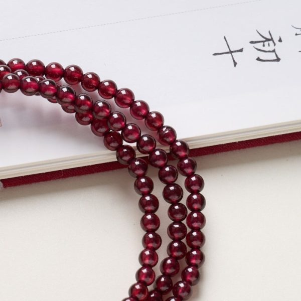 exclusive: red garnet beads fu wealth bracelet
