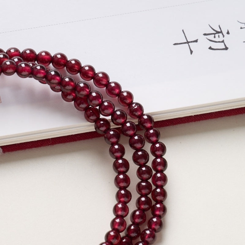 exclusive: red garnet beads fu wealth bracelet