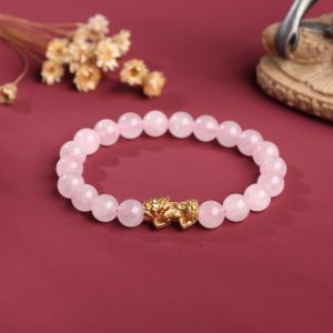 exclusive: rose quartz pixiu love & abundance bracelet