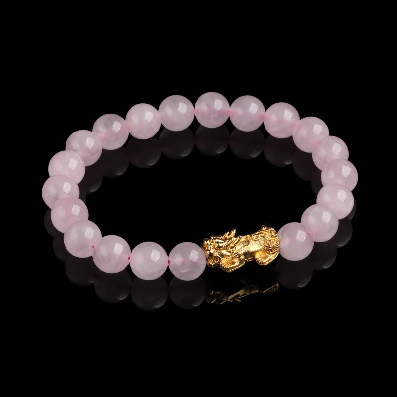 exclusive: rose quartz pixiu love & abundance bracelet