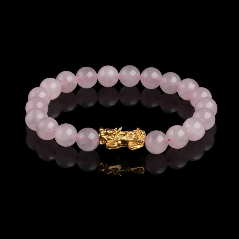 exclusive: rose quartz pixiu love & abundance bracelet