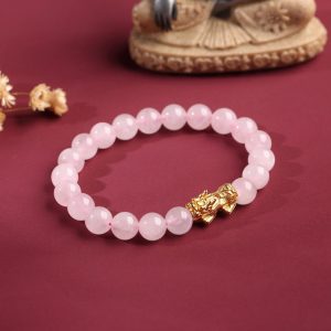 exclusive: rose quartz pixiu love & abundance bracelet
