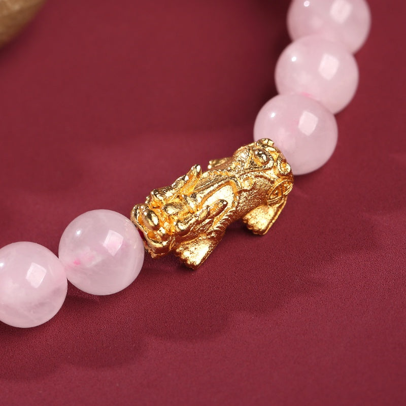 exclusive: rose quartz pixiu love & abundance bracelet