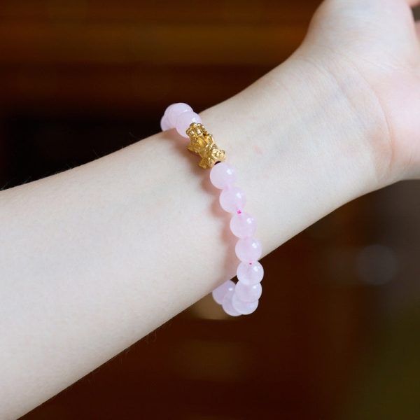 exclusive: rose quartz pixiu love & abundance bracelet
